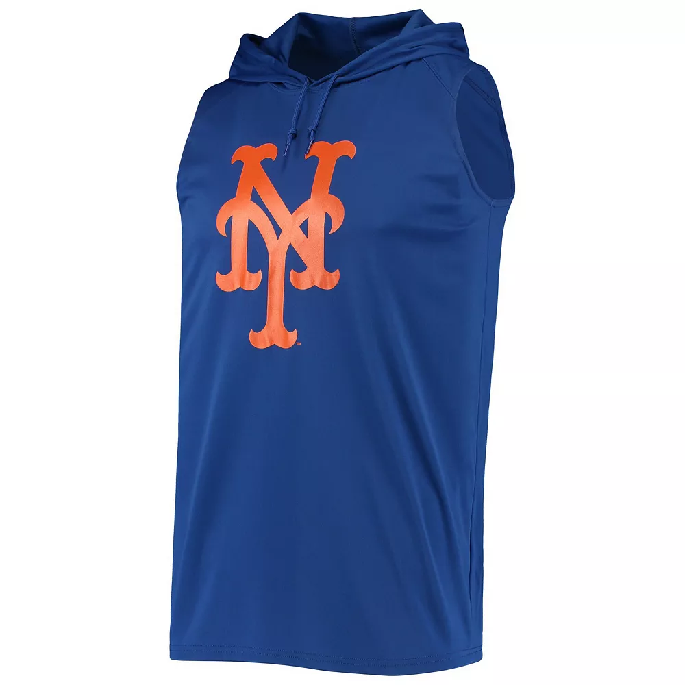 Men's Stitches Royal New York Mets Sleeveless Pullover Hoodie - Image 3