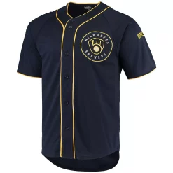 Men's Stitches Navy Milwaukee Brewers Team Color Full-Button Jersey 7 Men's Stitches Navy Milwaukee Brewers Team Color Full-Button Jersey -Tek Gear Shop 5052585 ALT2