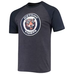 Men's Stitches Heathered Navy Detroit Tigers Raglan T-Shirt 7 Men's Stitches Heathered Navy Detroit Tigers Raglan T-Shirt -Tek Gear Shop 5072047 ALT2
