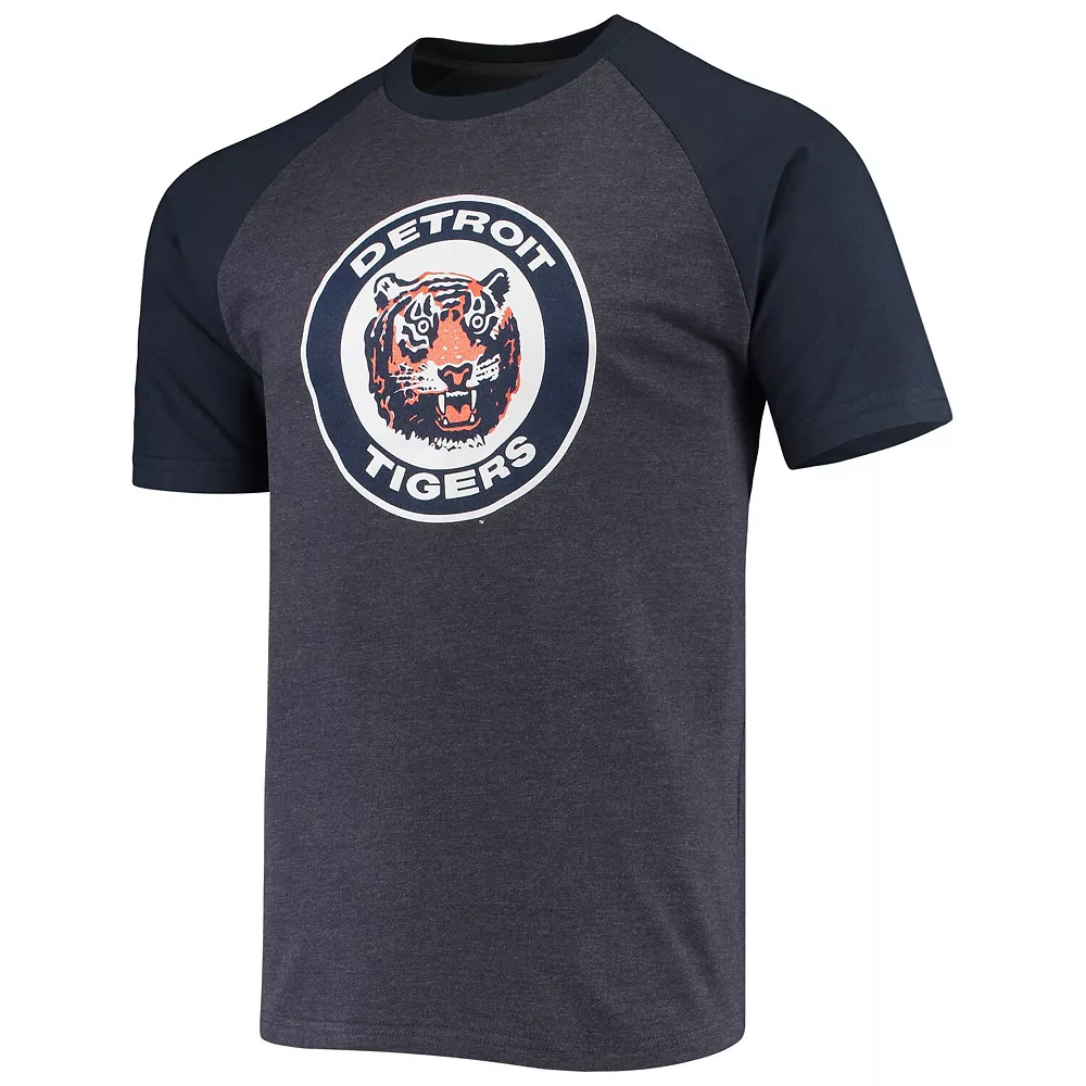 Men's Stitches Heathered Navy Detroit Tigers Raglan T-Shirt 5 Men's Stitches Heathered Navy Detroit Tigers Raglan T-Shirt - Image 3