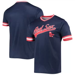 Men's Stitches Navy/Red Boston Red Sox Cooperstown Collection V-Neck Team Color Jersey