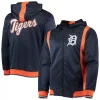Men's Stitches Navy/Orange Detroit Tigers Team Full-Zip Hoodie