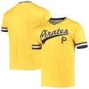 Men's Stitches Gold/Black Pittsburgh Pirates Cooperstown Collection V-Neck Team Color Jersey