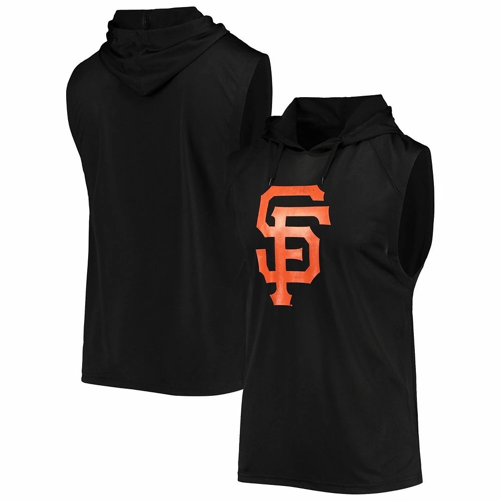 Men's Stitches Black San Francisco Giants Sleeveless Pullover Hoodie - Image 2