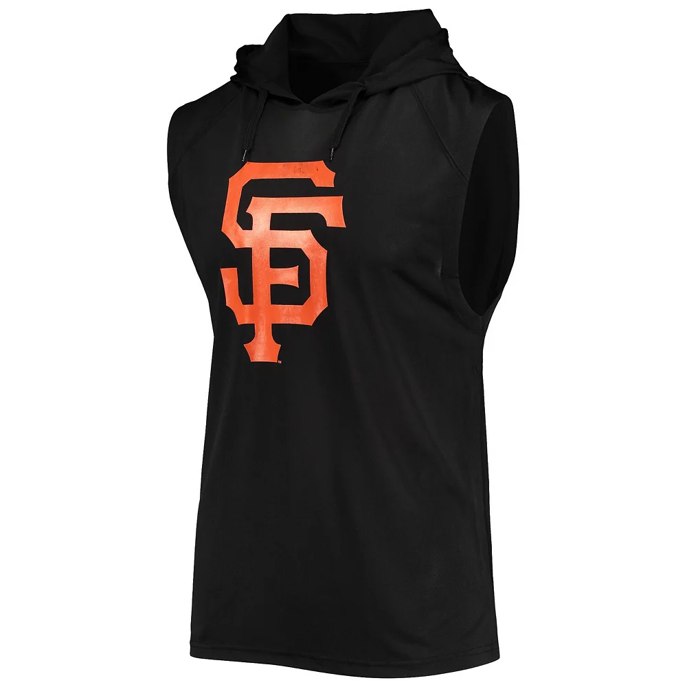 Men's Stitches Black San Francisco Giants Sleeveless Pullover Hoodie - Image 3