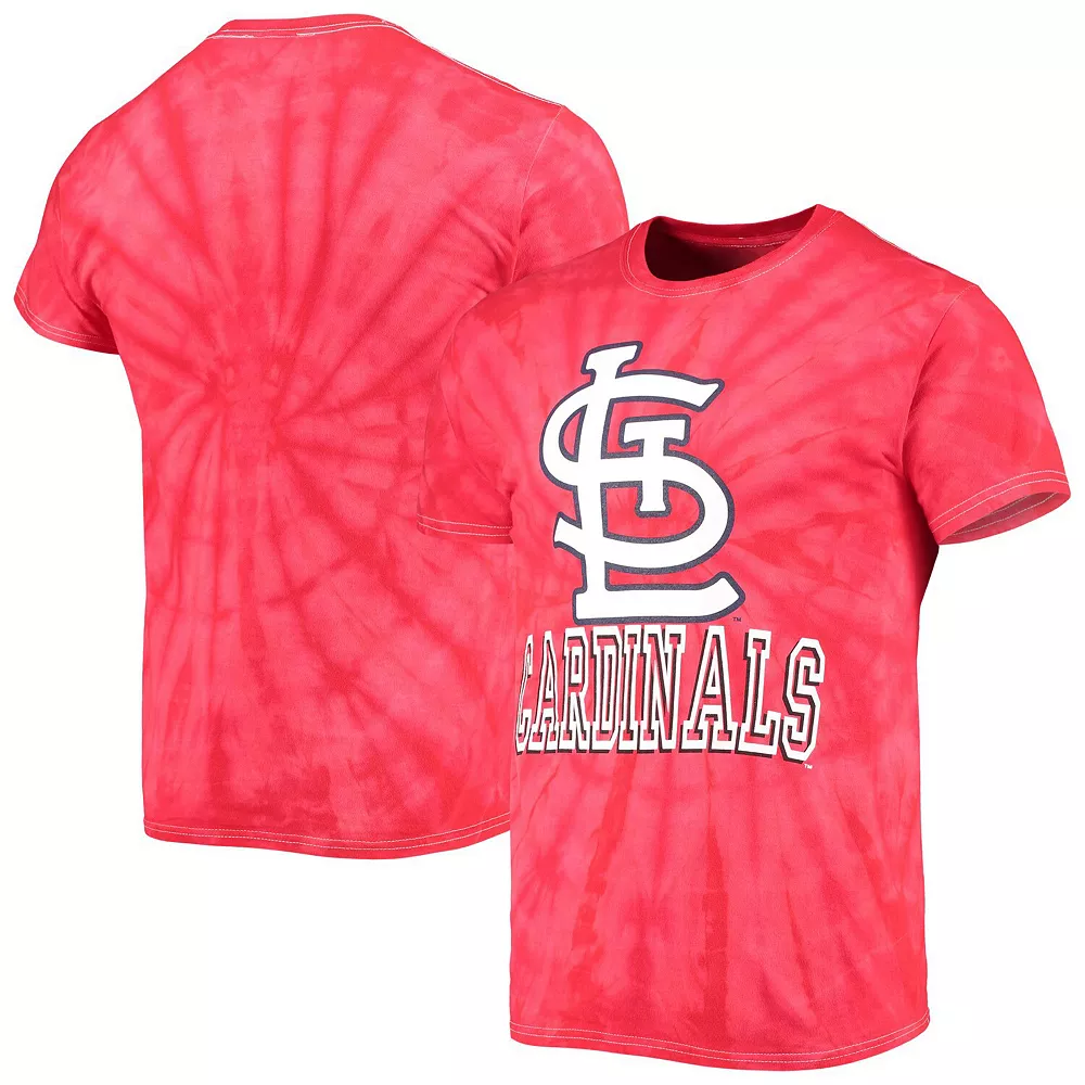 Men's Stitches Red St. Louis Cardinals Spider Tie-Dye T-Shirt