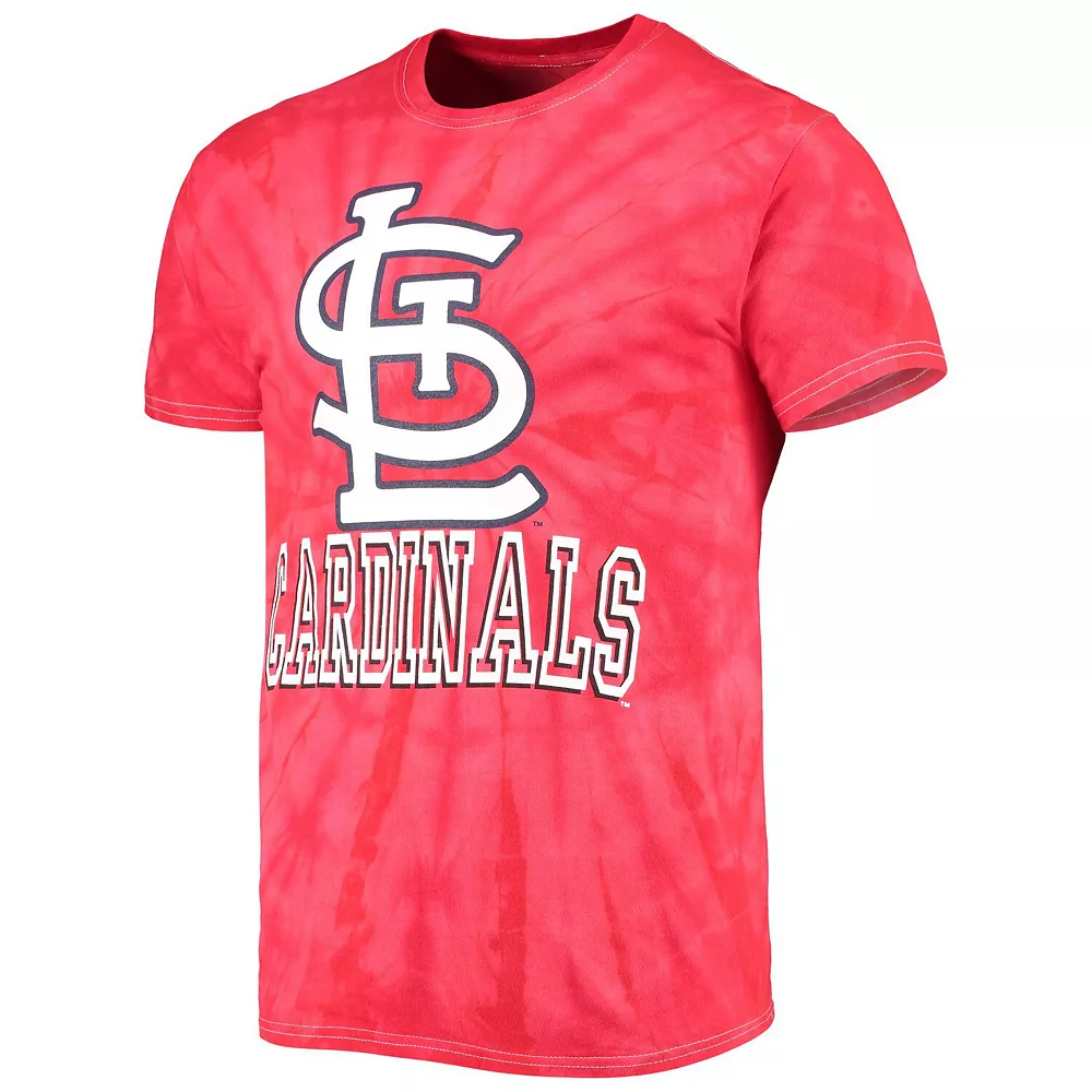 Men's Stitches Red St. Louis Cardinals Spider Tie-Dye T-Shirt - Image 3