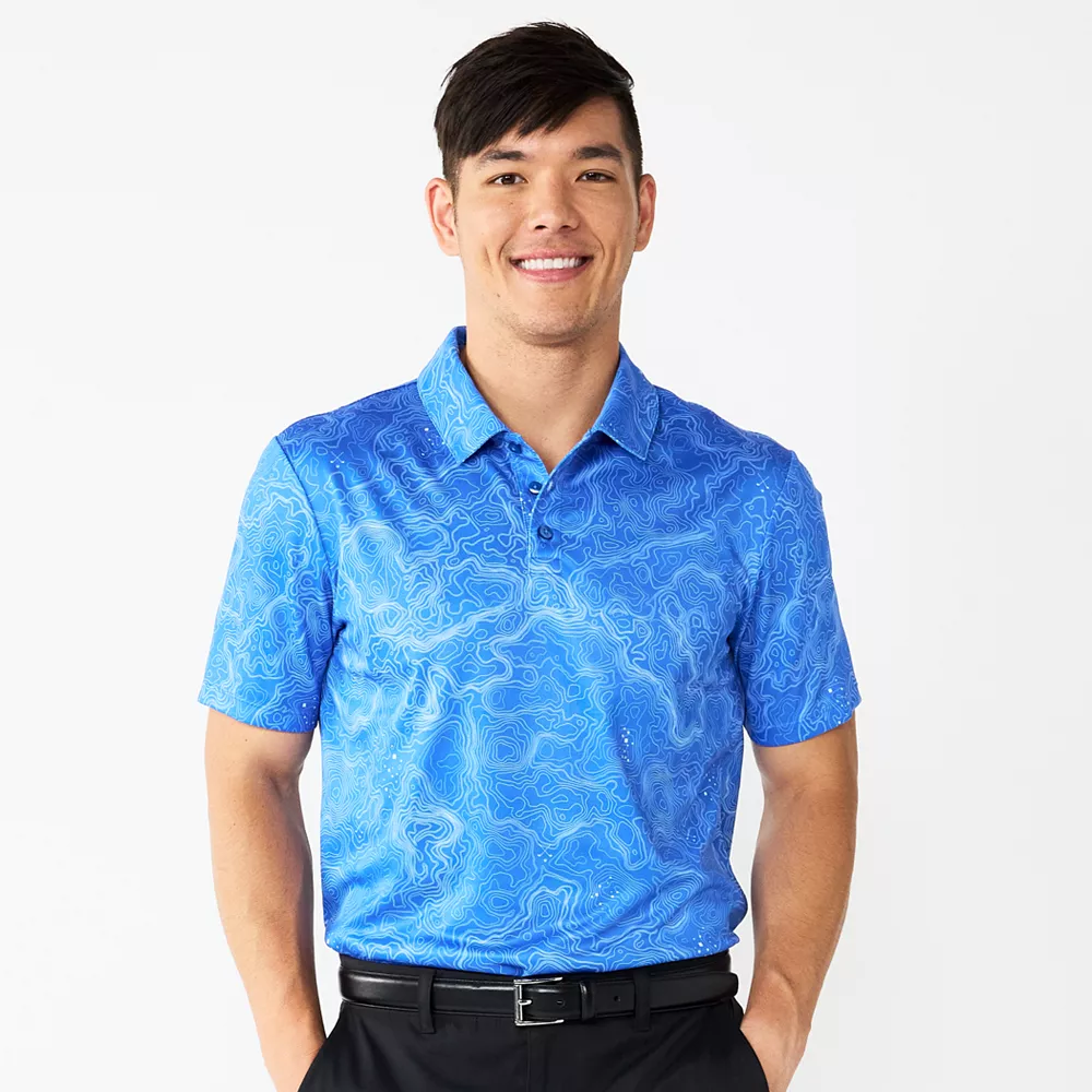 Men's Tek Gear® Slim-Fit Topographic Print Polo - Image 2