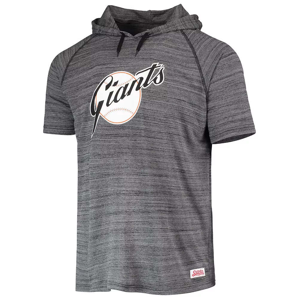Men's Stitches Black San Francisco Giants Raglan Hoodie T-Shirt - Image 3