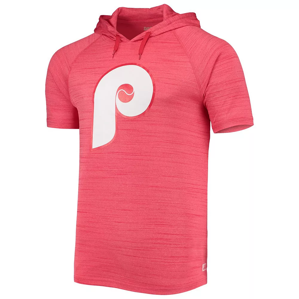 Men's Stitches Red Philadelphia Phillies Raglan Hoodie T-Shirt - Image 3
