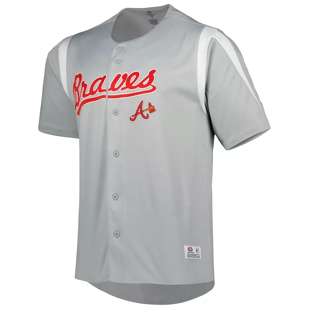 Men's Stitches Gray Atlanta Braves Chase Jersey - Image 3