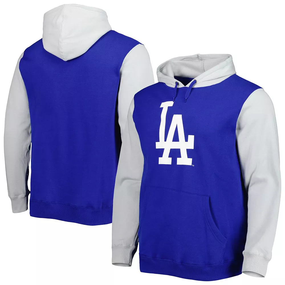 Men's Stitches Royal/Gray Los Angeles Dodgers Team Pullover Hoodie - Image 2