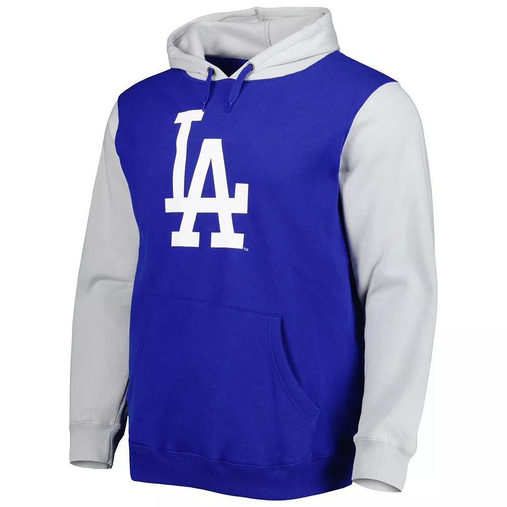 Men's Stitches Royal/Gray Los Angeles Dodgers Team Pullover Hoodie - Image 3
